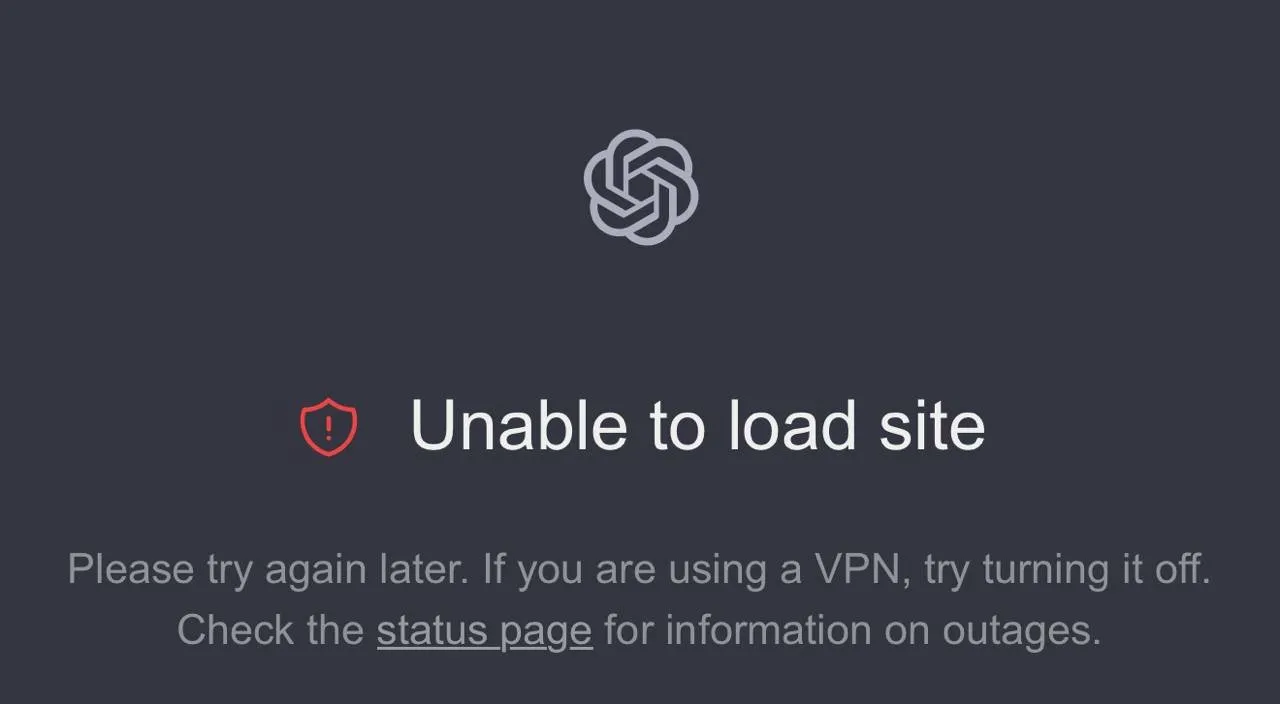 Unable to load site
